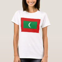 Ilhas Maldivas Sinalizador x Mapa T-Shirt