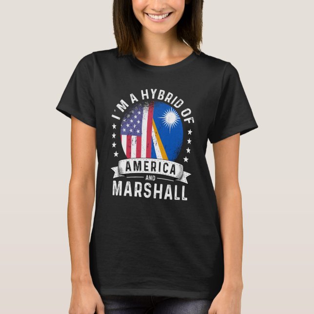 Camiseta Ilhas Marshall Patriot American Groot Flag Humor (Frente)
