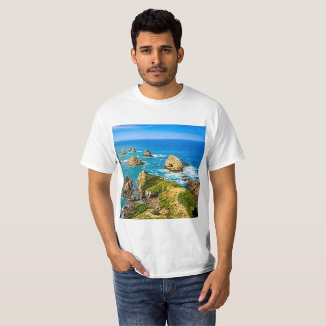 Camiseta Ilhas Nugget Point, Nova Zelândia (Frente Completa)