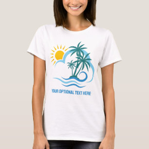 Camiseta Ilhas Tropicais de Nome e Texto Personalizado
