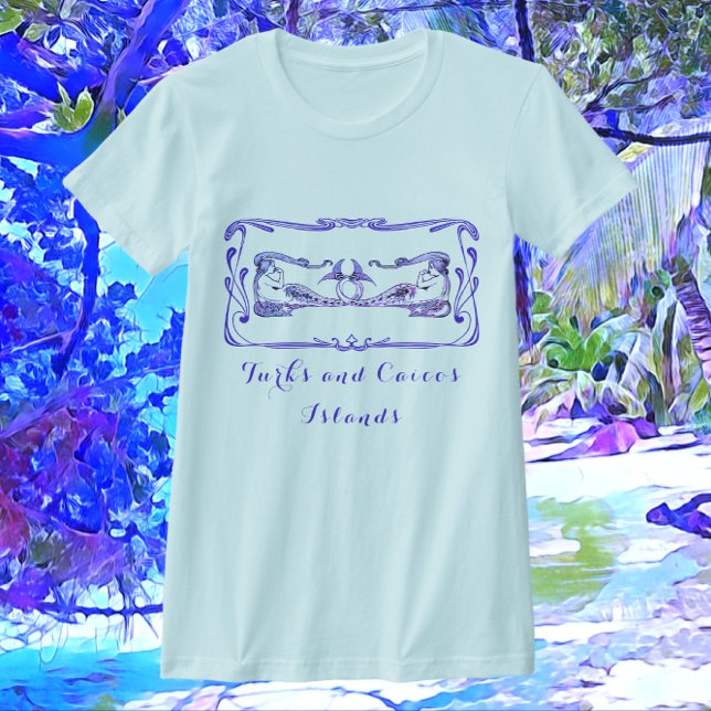 Camiseta Ilhas Turcas e Caicos, Sereias da Deco de Arte Bon (Criador carregado)