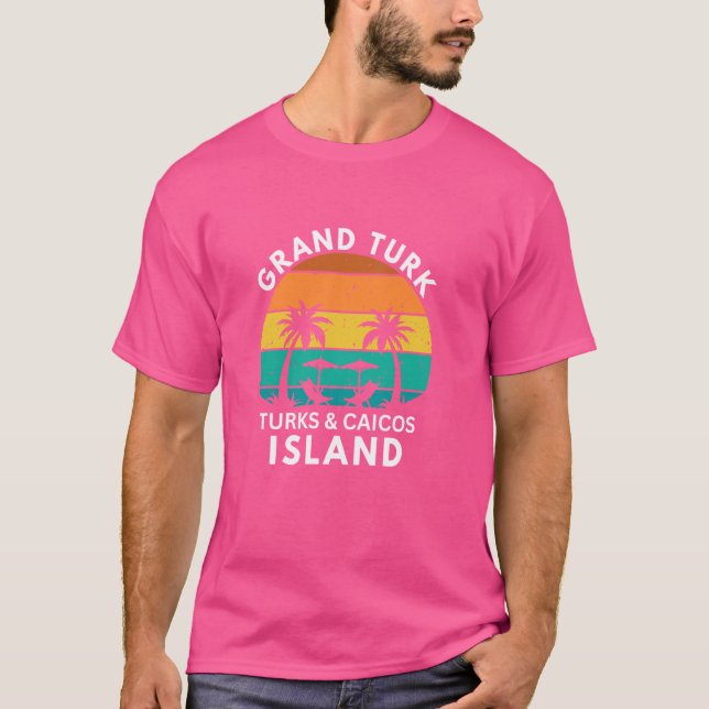 Camiseta Ilhas Turk e Caicos Retro Tropical Su (Frente)