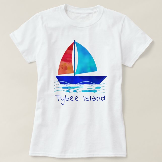Camiseta Ilhas Tybee Georgia Vacation Watercolor (Frente do Design)