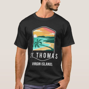 Camiseta Ilhas Virgens Americanas Beach Sunset Palm Tree Ru