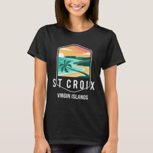 Camiseta Ilhas Virgens Beach Sunset Palm Tree Rua Croix Vac