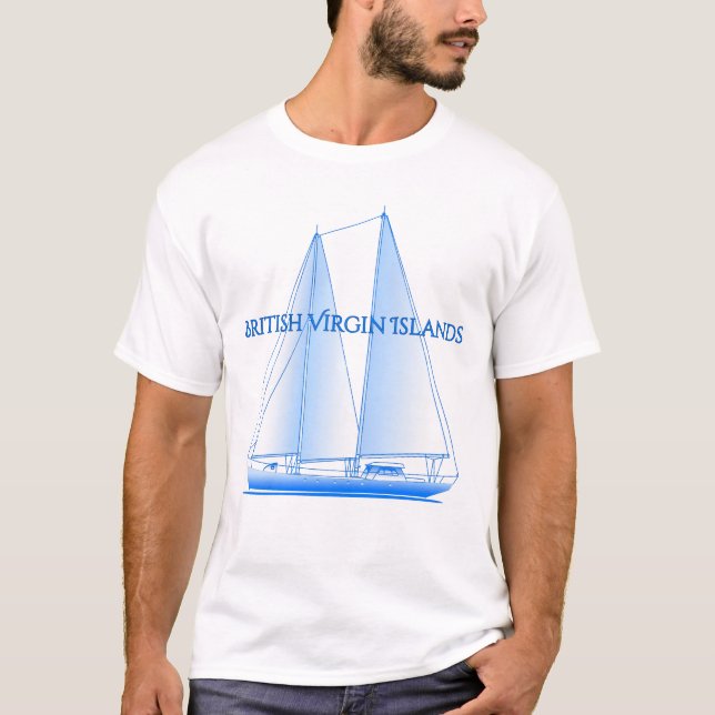 Camiseta Ilhas Virgens Britânicas Saile Náutica Costeira (Frente)