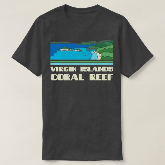 Camiseta Ilhas Virgens - Coral Reef Natureza do Monumento N (Frente do Design)
