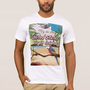 Camiseta Ilhas Virgens dos Estados Unidos pôster de viagem