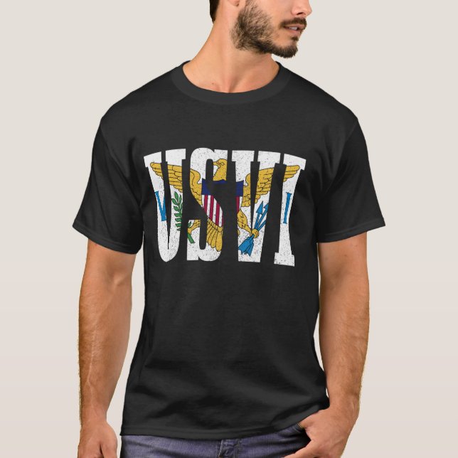 Camiseta Ilhas Virgens dos EUA USVI Flag Pride Souvenir (Frente)