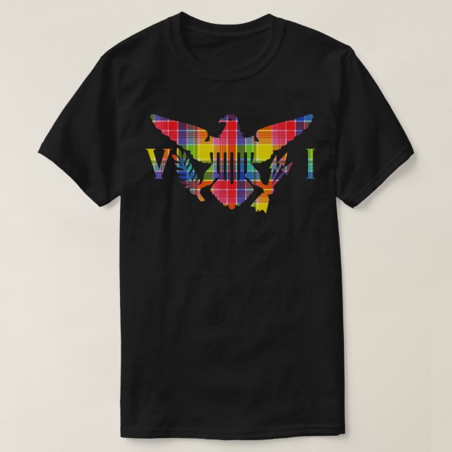 Camiseta Ilhas Virgens Madras VI Flag (Frente do Design)
