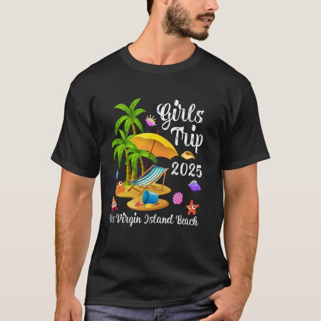 Camiseta Ilhas Virgens para a Viagem de Verão de 2025 (Frente)