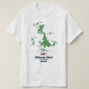 Camiseta Ilhas Whitsunday - mapa da Austrália poster