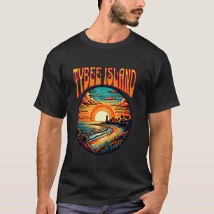 Camiseta Ilhós Sunset Icônicos e Costeira de Tybee Island