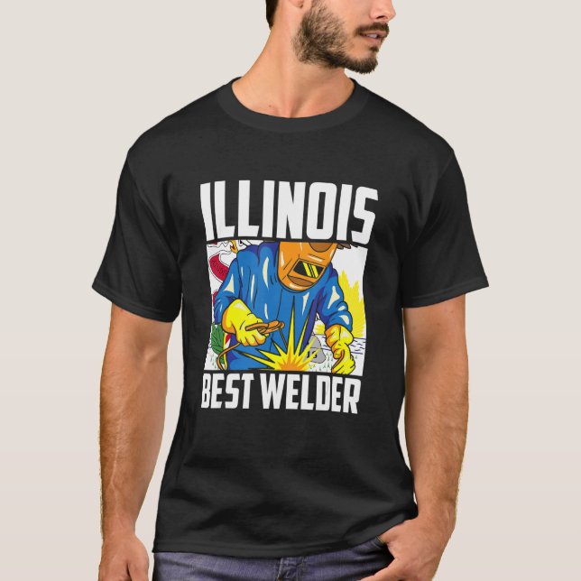 Camiseta Illinois Best Welder Ironworker Ironsmith Welding (Frente)