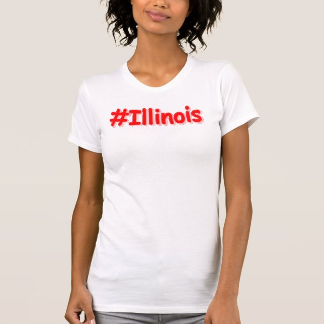 Camiseta "#Illinois " Design bonito. Comprar Agora (Frente)