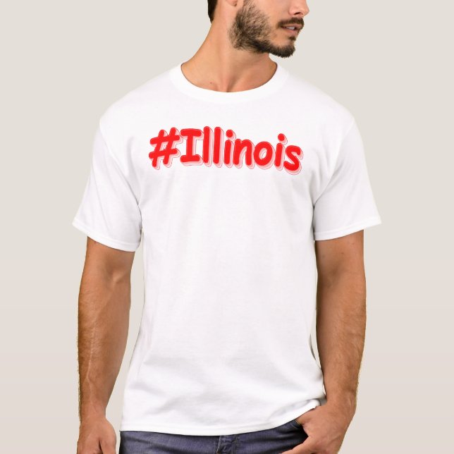 Camiseta "#Illinois " Design bonito. Comprar Agora (Frente)