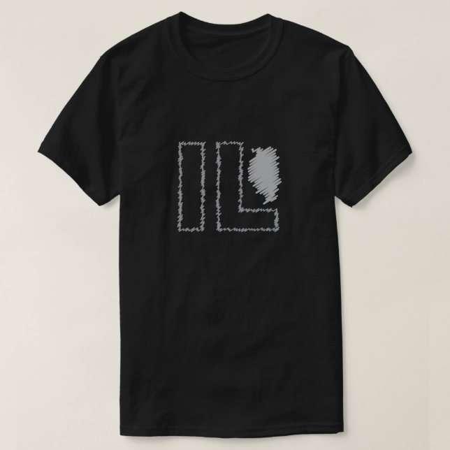 Camiseta Illinois IL indica o t-shirt (Frente do Design)