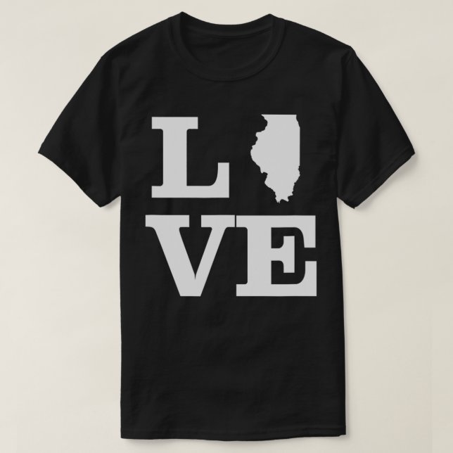 Camiseta Illinois Love Design State Outline Illinois Home (Frente do Design)