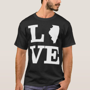 Camiseta Illinois Love Design State Outline Illinois Home