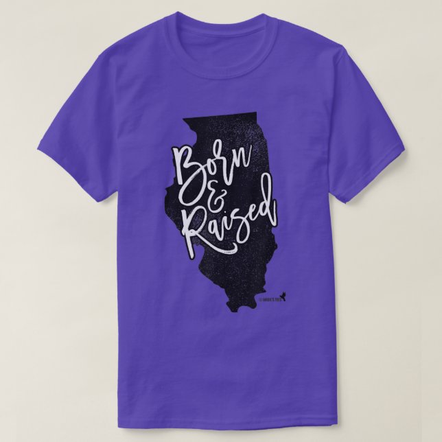 Camiseta Illinois Nascer e Raised (Frente do Design)