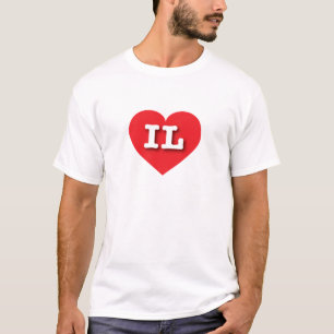 Camiseta Illinois Red Heart - Eu amo IL