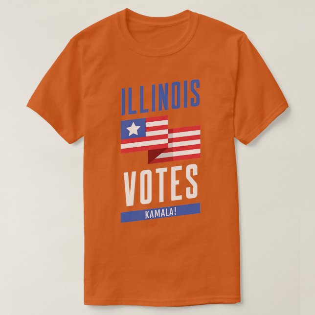 Camiseta Illinois Votes Kamala TShirt (Frente do Design)