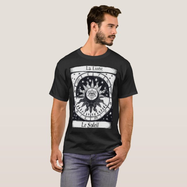 Camiseta Illuminati da astrologia Sun e da lua (Frente Completa)