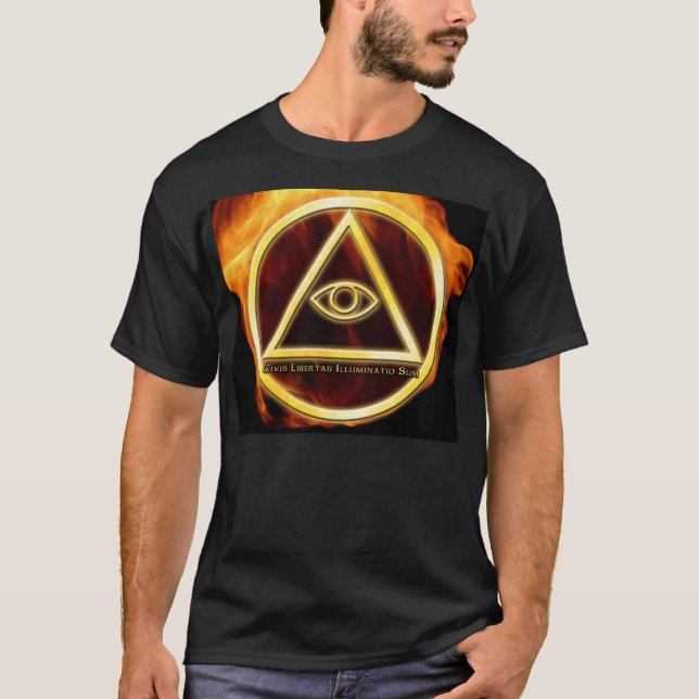Camiseta Illuminati no fogo (Frente)