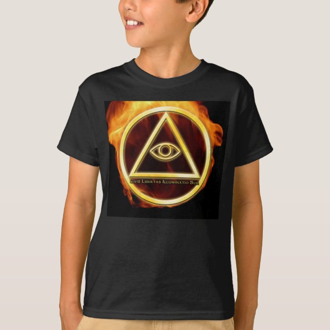 Camiseta Illuminati no fogo (Frente)