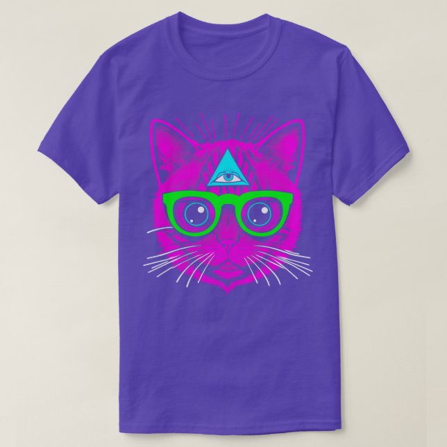 Camiseta Illuminati Rosa Gatinho Shaman (Frente do Design)