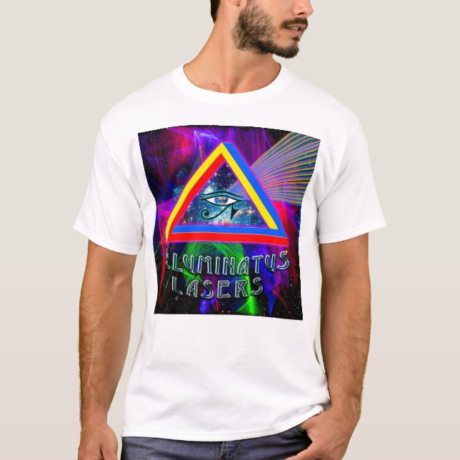 Camiseta Illuminatus Lasers Logótipo T-Shirt Branca (Frente)