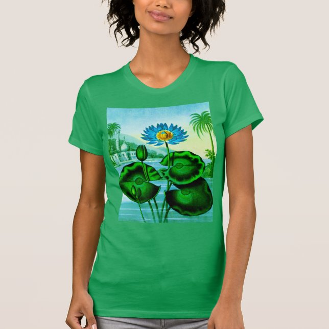 Camiseta Illustração Lily/Lotus Azul-Egípcia (Frente)