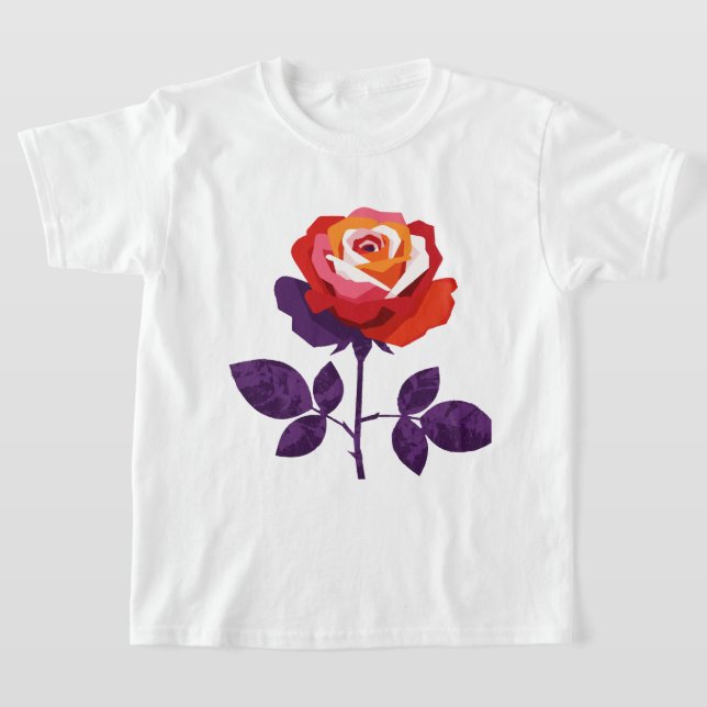 Camiseta Illustration of a colorful rose (Postura )