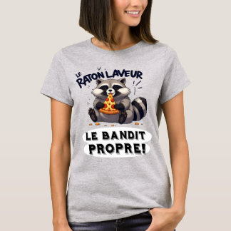 Camiseta Illustration Raton Laveur Humour  Le Bandit Propre