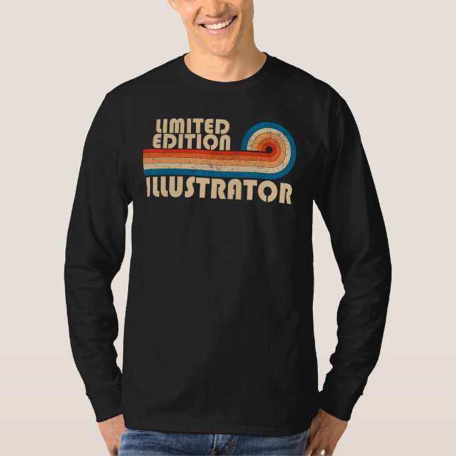 Camiseta ILLUSTRATOR Funny Job Profissão de Título de Anive (Frente)