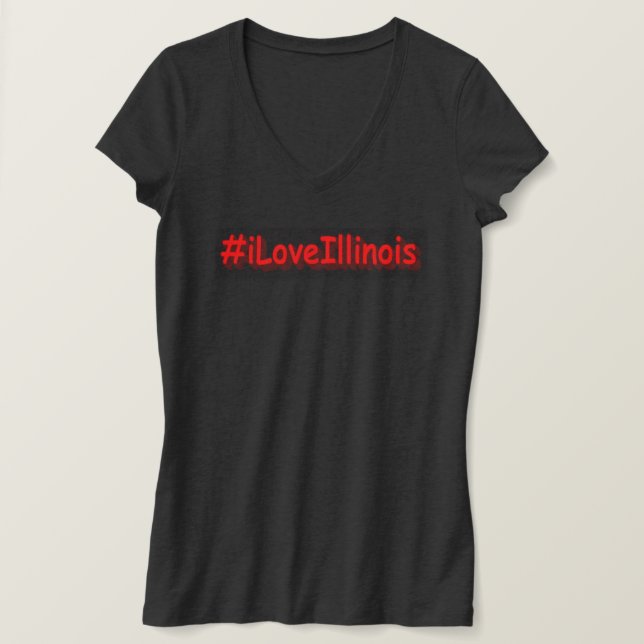 Camiseta "#iLoveIllinois " Design bonito. Comprar Agora (Frente do Design)