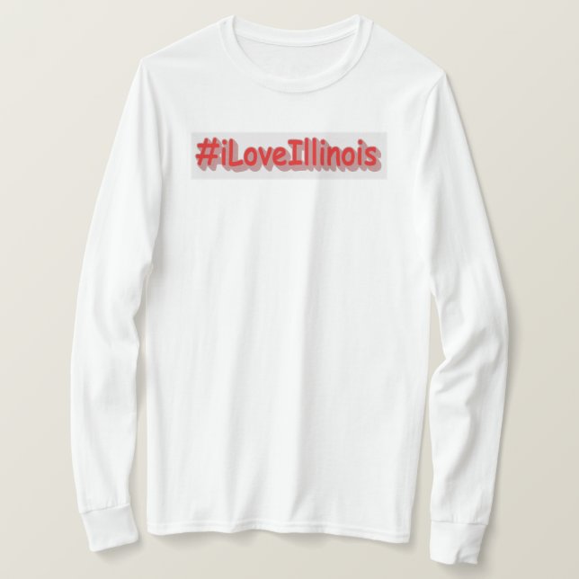 Camiseta "#iLoveIllinois " Design bonito. Comprar Agora (Frente do Design)