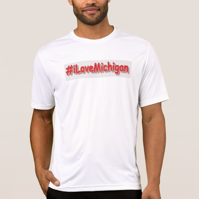 Camiseta "#iLoveMichigan " Design bonito. Comprar Agora (Frente)