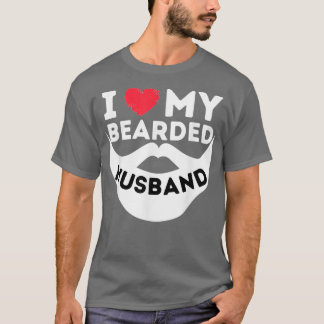 Camiseta ILoveMyBeardedMaridoBarbaEsposaDeHomemDeBarba
