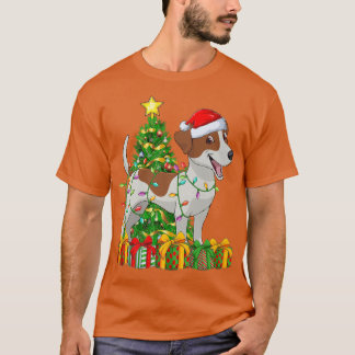 Camiseta Iluminação Árvore Xmas Correspondente Jack Russell