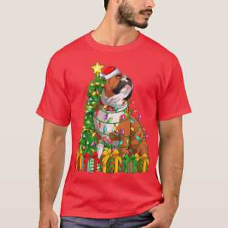 Camiseta Iluminação Árvore Xmas Correspondente Papais noeis