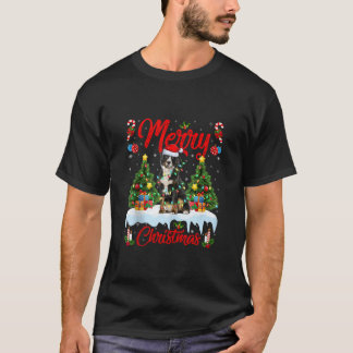 Camiseta Iluminação da Árvore de Natal Bernese Mountain Dog