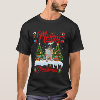 Camiseta Iluminação da Árvore de Natal Cachorro São Bernard