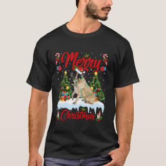 Camiseta Iluminação da Árvore de Natal English Mastiff Cach