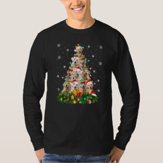 Camiseta Iluminação de Natal do Cão Retriever Dourado no Na