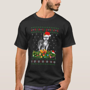 Camiseta Iluminação de Natal Família Correspondente Cachorr