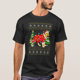 Camiseta Iluminação de Natal Papai Noel Feio Pastor Alemão