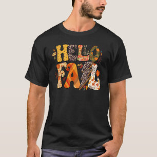 Camiseta Iluminação de Queda Leopardo Retro Groovy Olá Qued