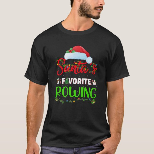 Camiseta Iluminação dos Papais noeis do Xmas durante o Nata (Frente)