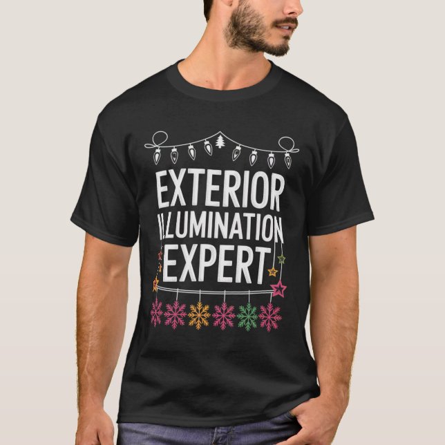Camiseta Iluminação Exterior Distância das Luzes de Natal E (Frente)